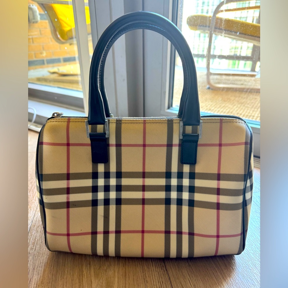 VINTAGE Burberry Speedy Bag Handbag Purse Double Handles